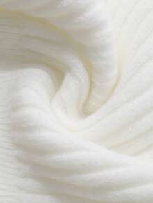 Dazy Star 女式纯色立领长袖修身毛衣，适合秋冬季短款女式上衣 - 白色 - 查看 9