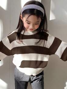 Dazy Kids Suéter a rayas para niñas - Marrón - Ver 2