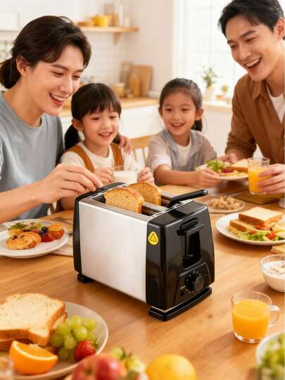 JMMO 2 Slice Compact Size Stainless Steel Body PFOA Free Non Stick Coating Automatic Toaster With 7 Browning Levels Defrost Reheat Cancel Bagel Functions Extra Wide Slots Adjustable Height Control Removable Crumb Tray Cool Touch Handle Quick Heating Black Color Mini Toaster Breakfast Maker