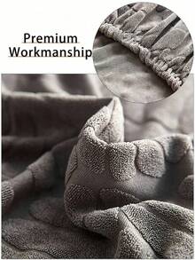 2/4 غطاء كرسي مطاطي سميك مزخرف بالجاكار، ألياف بوليستر سميكة مطاطية لجميع المواسم، حماية الكرسي، ديكور المنزل - رمادي فاتح - مشاهدة 4