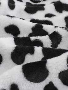 Cozy Pixies Bộ áo liền quần dài tay có mũ, lót giữ nhiệt, họa tiết bò sữa cho bé trai. - Đen và trắng - Xem 3