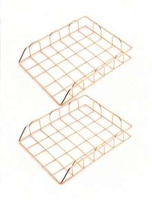 A4 Desktop File Organizer Rack, Removable Tabletop Study & Office Document Storage Metal Stand, Stackable Metal Desk Letter Tray/A4 Paper Holder, File Organizer For Office, School, Home,School Supplies,Back To School