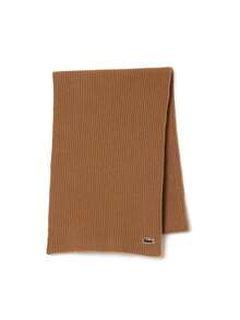 Lacoste Wool Scarf Unisex Knitted Scarf Beige - Cookie - View 1