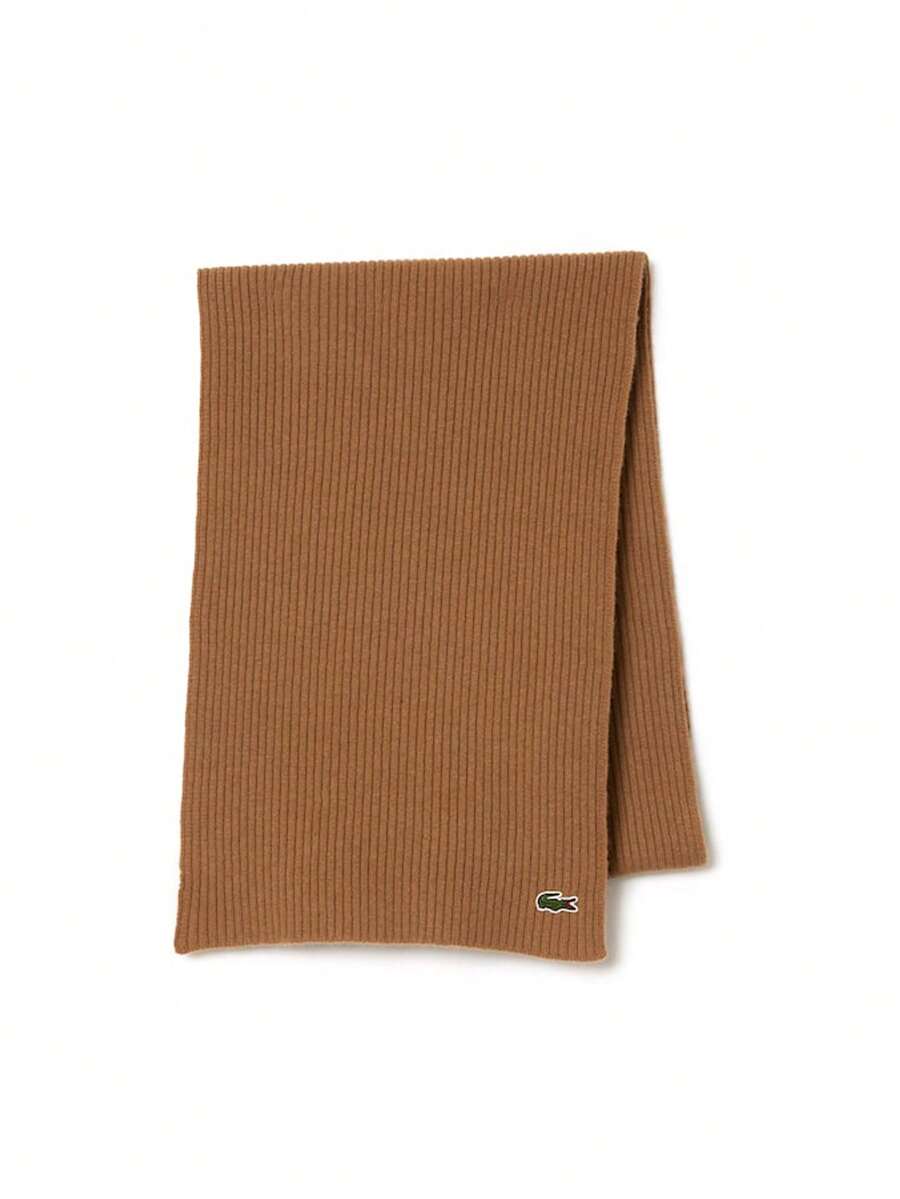 Lacoste Wool Scarf Unisex Knitted Scarf Beige - Cookie - View 1