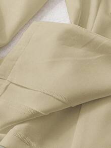 Franclia Áo khoác blazer nữ cổ bẻ tay bồng màu trơn cài hai hàng khuy thanh lịch - Màu Khaki - Xem 4