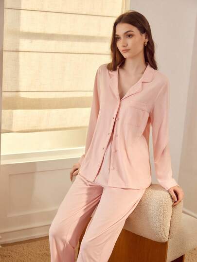 MOTF PREMIUM Conjunto de pijama con top bordado con flores y mariposas elegantes y pantalones