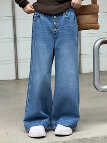 DAZY 少女喇叭裤 - 藍色 - 查看 7