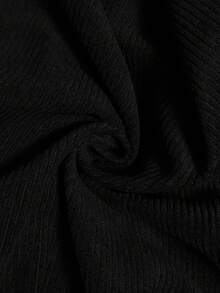 SHEIN Frenchy Plus Size Women Casual Solid Color Wide Leg Shorts - Black - View 7