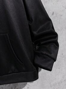 SHEIN Sudadera holgada con estampado de letras degradado en estilo coreano casual para niño preadolescente, adecuada para ir al trabajo, la escuela, uso casual diario, deportes, otoño/invierno - Gris - Ver 5