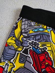 Transformers X SHEIN Men's Comfortable Soft Breathable Robot Printed Boxer Briefs - Black - View 4