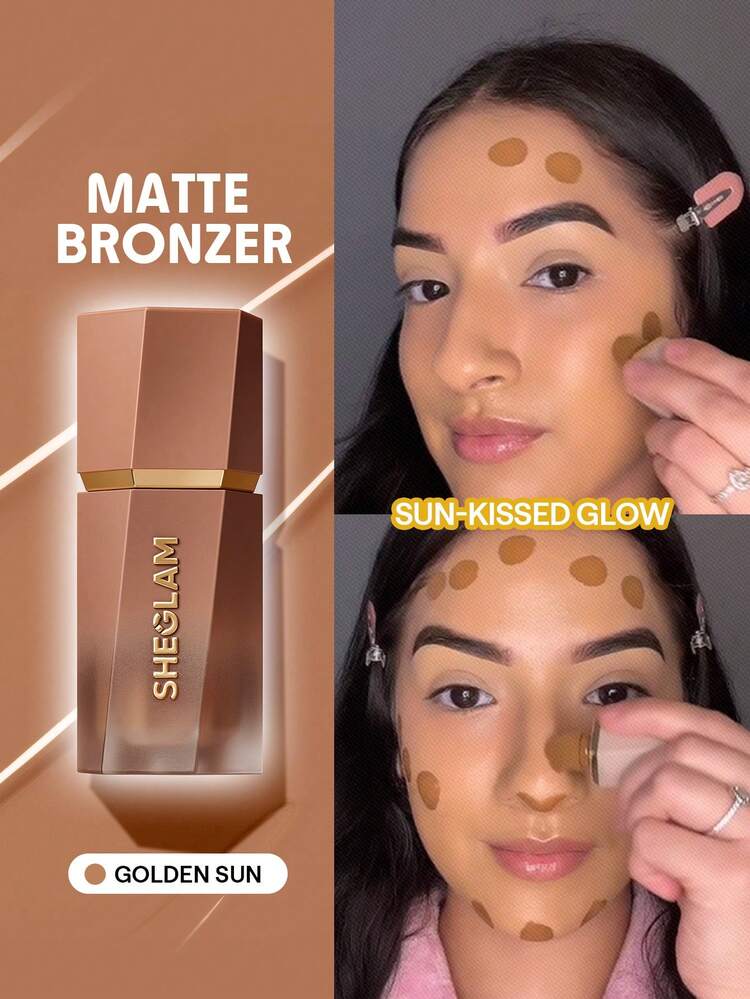 SHEGLAM Sun Beam Matte Liquid Bronzer-Golden Sun Gel Cream Contour, Nicht Fettend, Langanhaltend, Hochpigmentiert, E Kontur, Konturierung, Schwereloser Bronzer, , Weihnachten, , Braune Kontur Und Bronzer Marke SchöNheit Make-Up Kosmetik FüR Damen MäDchen Perfekt FüR Sommer FrüHling Ideal FüR Y2K Schick Elegant Mode Geeignet FüR Geburtstag Muttertag Geschenk Festival Party Fertig Beste Farbe - Golden Sun - Übersicht 1