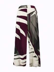 Swim Oasis Plus Size Women Green Jacquard Fabric Casual Vacation Spaghetti Strap Low Neck One-Piece Swimsuit With Skirt And Beachwear Coverup 2 Pcs Set For Summer - Purple - View 7