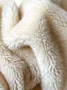 INAWLY 女士新款加绒加厚圆领长袖套头毛衣，心形刺绣，冬季服装 - 杏色 - 查看 7