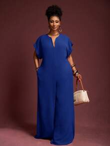 Veslaya 2025 Nouvelle combinaison courte vintage à col en V de couleur chocolat pour femmes grandes tailles, été