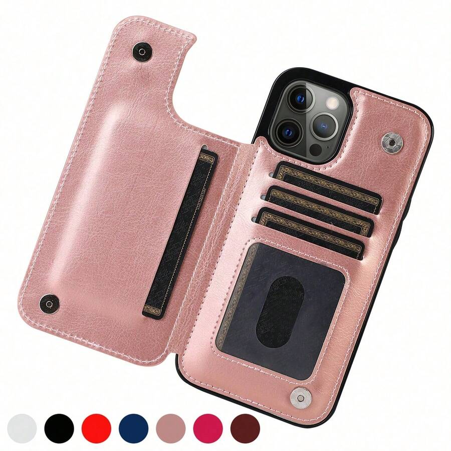 1件装奢华耐用真皮钱包式手机壳，兼容 16e 16 15 14 13 12 11 Pro Max SE X XR XS Max 8 7 6 6S Plus，兼容Galaxy S25 S24 S23 S22 S21 S20 Ultra A13 A14 A15 A35 A53 A54 A55 S23 FE S24 FE，带支架和信用卡槽，防震防水防摔防刮。