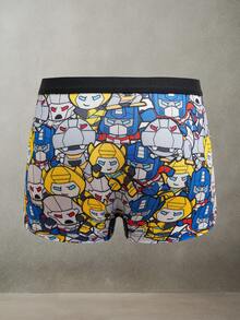 Transformers X SHEIN 男童舒适、柔软、可爱卡通机器人印花平角内裤 - 彩色 - 查看 8
