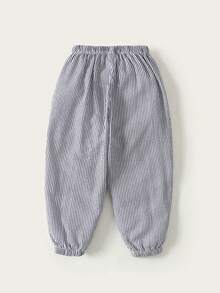 Maija Kids 男童蓝白条纹口袋宽松运动裤 - 藍白色 - 查看 2