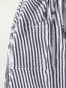 Maija Kids 男童蓝白条纹口袋宽松运动裤 - 藍白色 - 查看 3