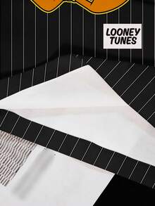 LOONEY TUNES X SHEIN Women's Summer Striped Letter & Cartoon Print Short Sleeve T-Shirt