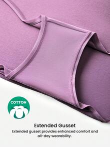 LUVLETTE Plus 3-Pack Cotton High Waist Briefs Women Underwear Panties Set--Black - Multicolor - View 4