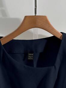 Franclia Elegant Navy Blue Mini Dress For Women Fitted Sleeveless Flared Hem Design Casual Style Navy Blue Elegant Dress Dark Blue Dress Bow Dress Mod Dress A Line Dress