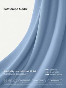 GLOWMODE SoftSerene 莫代尔丝滑舒适抽绳腰部宽松版型撞色加长运动裤带侧袋日常休闲装 - 淺藍色 - 查看 5