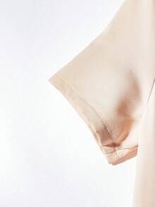 Franclia 女士优雅通勤纯色缺口领短袖中长连衣裙