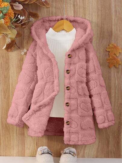 Elladie kids Chaqueta con capucha de manga larga, minimalista y casual, de unicolor para niña joven