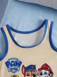 SHEIN | PAW Patrol Young Boy Comfortable Cute Dog Print Tank Top And Trunk Set