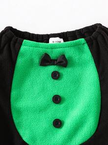 SHEIN 3pcs Baby Boy Halloween Costume Outfit With Detachable Bat Wings, Cute Role Play Romper Set For Autumn/Spring, For Christmas - Dark Green - View 6