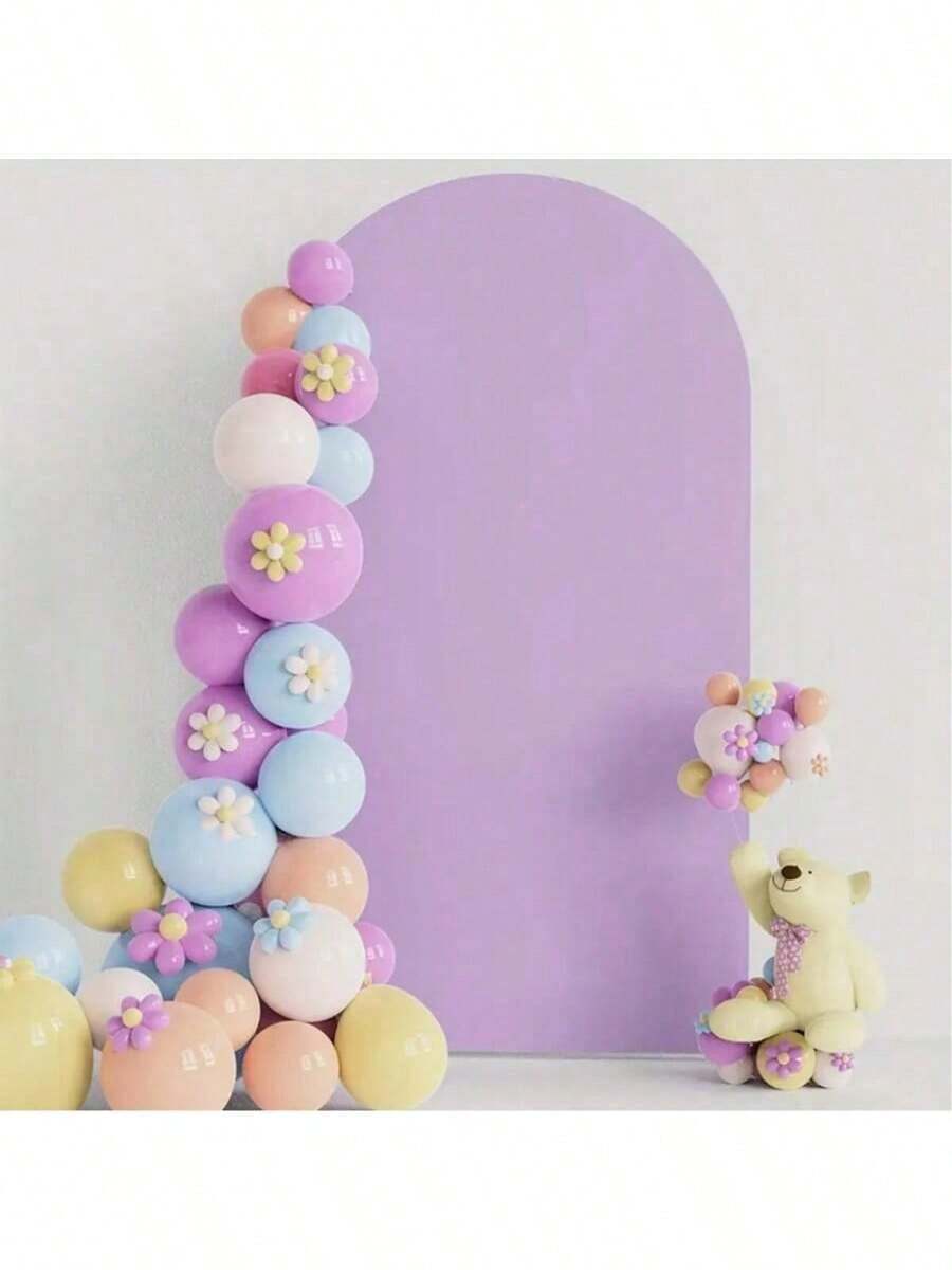 Arch Backdrop,Wedding Arch Cover 2 Sided Spandex Fitted Fabric Arch Backdrop Dome Arch Backdrop Fabric For Birthday Party Wedding Arch Stand Decoration - Lilac (Stand Not Included, Fabric Backdrop Only) - Mauve Purple - View 1