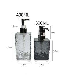 1pc Bathroom Lotion Bottle & Foaming Bottle For Shampoo, Shower Gel, Conditioner, Liquid Soap, 300ml/400ml Gray And White Plastic Water Ripple Refillable Empty Shampoo Pump Bottle, Bathroom Toiletry Stuff, Easy To Clean And Use Home Bathroom Decor Fall Decor Back To School - Multicolor - View 8