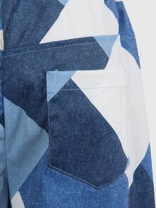 SHEIN Explorewe Streecool Tween Girl Tween Girl 宽腿牛仔裤，宽松休闲牛仔裤 - 藍色 - 查看 7