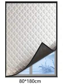 1pc Heat Insulation Blackout Curtain, Winter Windproof Thermal Curtain, Soundproof Insulating Curtain, Summer Bathroom Kitchen Bedroom UV Protection Sunshade, Seal Window, Blackout Soundproof, Easy Installation No Drilling Required - Silver - View 17