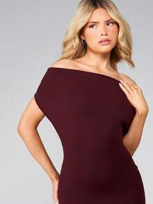 MISSGUIDED Burgundy Cowl Neck Sleeveless Maxi Dress Evening Formal Halter Drape Party Gown Christmas - Burgundy - View 3