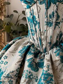 Lovelzi Váy xòe chữ A dáng chữ A, chất liệu vải jacquard sang trọng, màu xanh lá cây gợi cảm, có thể điều chỉnh, phù hợp cho các buổi hẹn hò, kỳ nghỉ, tiệc độc thân, dạ hội, đám cưới, lễ tốt nghiệp, sự kiện vũ hội - màu xanh lá - Xem 6