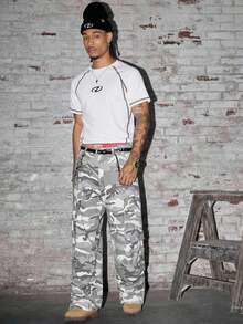 AXEPEAK 男士休闲撞色缝线短袖T恤，夏季