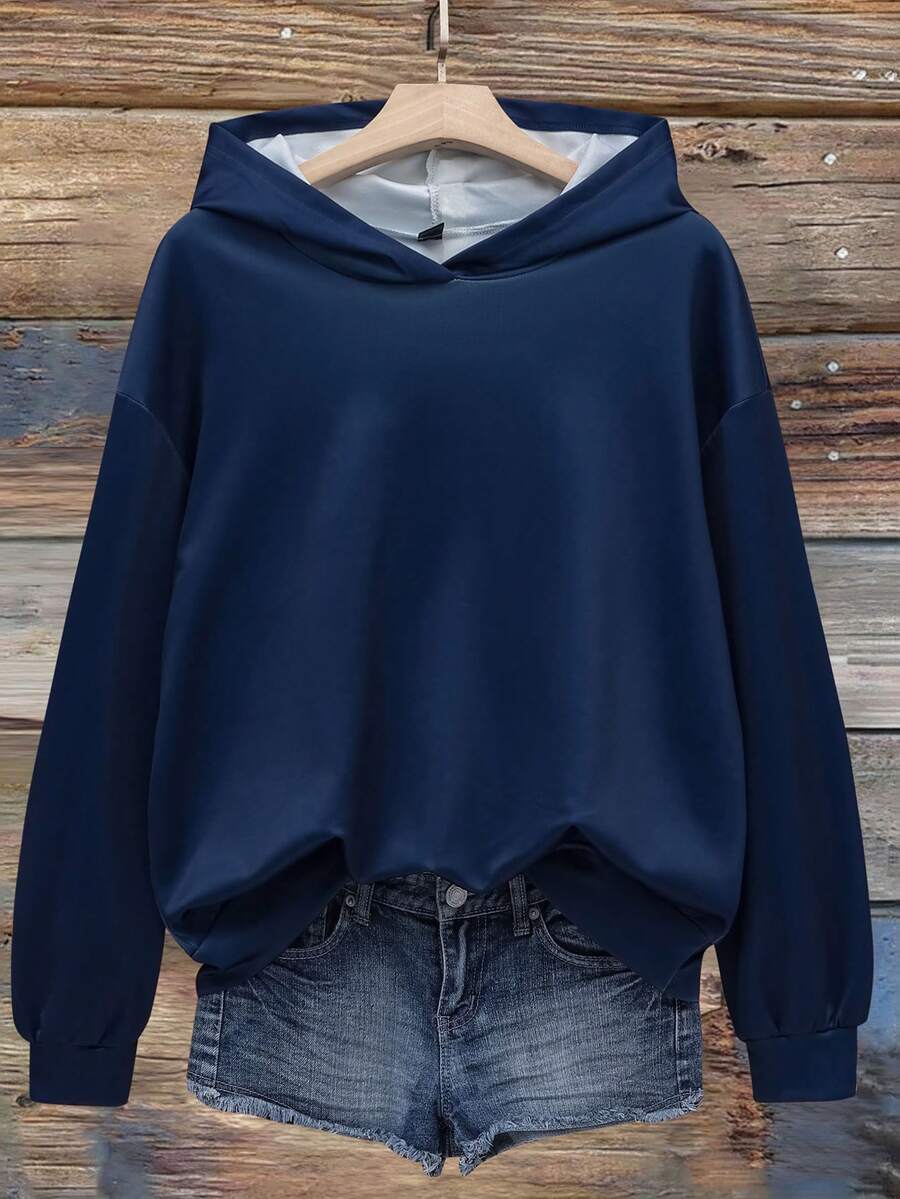 SHEIN EZwear Sudadera con capucha informal y simple con gráfico impreso de tortuga, adecuada para otoño/invierno - Multicolor - Ver 1