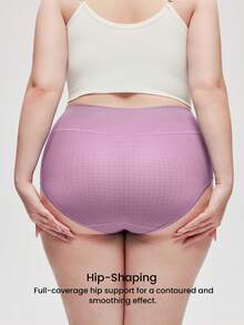 LUVLETTE Plus 3-Pack Cotton High Waist Briefs Women Underwear Panties Set--Black - Multicolor - View 2