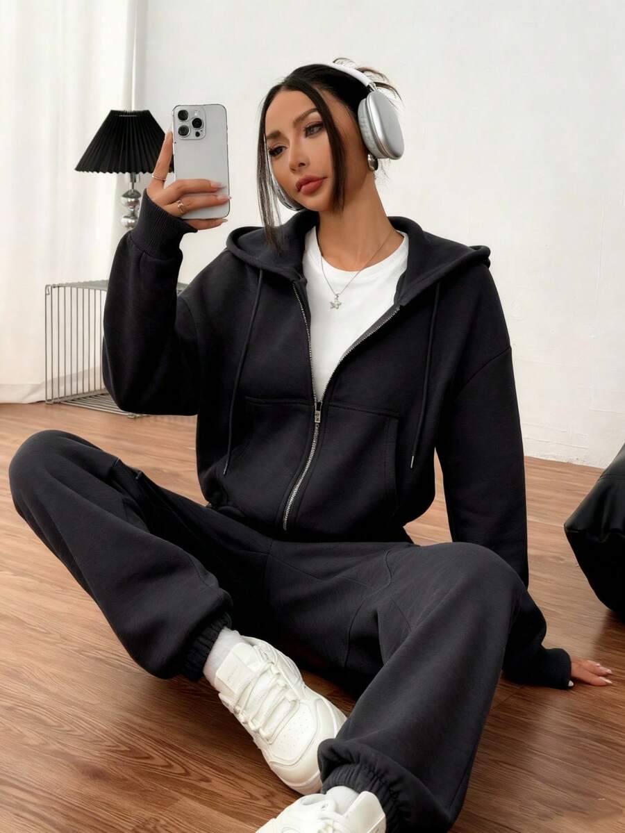 Women Two-Piece Outfits - Black - View 1