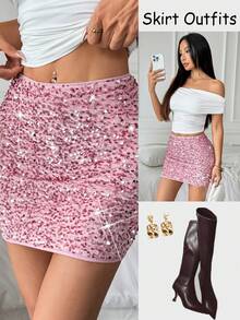 Chiquease Váy nhung đính sequin màu hồng có khóa kéo bên hông dành cho nữ, thích hợp cho các bữa tiệc, hộp đêm, đám cưới, ngày lễ tình nhân, Halloween, lễ hội âm nhạc và hòa nhạc, váy ngắn mới cho mùa xuân, mùa hè, mùa thu và mùa đông, lễ Giáng sinh, năm mới, lễ Tạ ơn, váy dự tiệc thanh lịch, váy dự tiệc cưới, váy dự tiệc cưới đính sequin màu hồng - Hồng - Xem 1