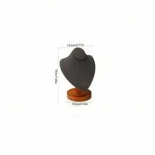 1pc Fashion Wood Jewelry Display Rack Pendant Necklace Bracelet Earrings Ring Storage Stand Holder Counter Jewellery Showcase Organizer - Beige - View 8
