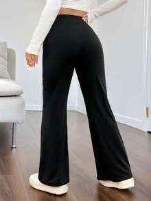 SHEIN CURVE+ 加大码女式加热面料毛绒衬里高弹力基本款修身打底裤，适合冬季保暖