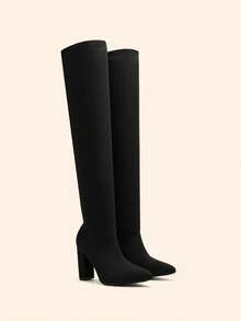 CUCCOO BASICS Women's Fashion Versatile Commuting High Heel Over-The-Knee Boots For Christmas
