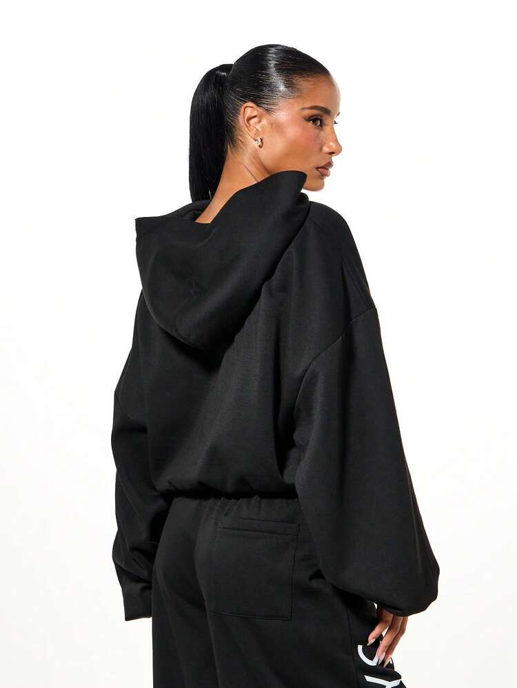 SUMWON WOMEN Oversized Graphic Hoodie With Statement Print