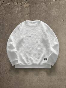 AXEPEAK 2pcs Men's Casual Letter Print Crew Neck Long Sleeve Sweatshirt Set - Multicolor - View 8