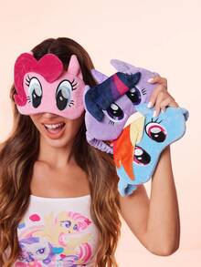 My Little Pony X SHEIN 1Pc Three-Dimensional Cartoon Sleep Shading Eye Mask, Cute Twilight Sparkle/Rainbow Dash/Pinkie Pie Three-Dimensional Shape, Exquisite Embroidery, Effective Shading, Soft Fabric,Gift Ideas
