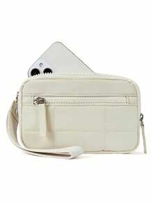 女士腕包钱包 - 绗缝尼龙腕包，带 3 个拉链隔层、旅行卡包和收纳包 - 彩色 - 查看 18