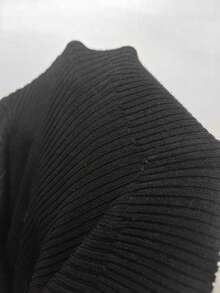 Franclia Women's Fashionable Faux Fur Off Shoulder Fitted Pullover Sweater, Autumn/Winter - Black and White - View 8