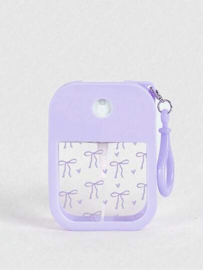 Kawaii 1 pieza Botella de spray de perfume de alcohol recargable con forma de manzana y estampado de lazo, de 38ml, para viajes